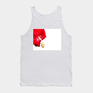 Red hibiscus flower on white. Tank Top